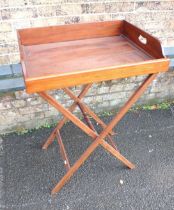 A MAHOGANY 'BUTLER'S TRAY' AND STAND