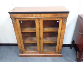 A VICTORIAN WALNUT AND MARQUETRY PIER CABINET