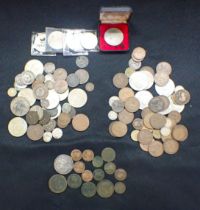 GEORGE IV SILVER CROWN, 1821, AND OTHER COINS