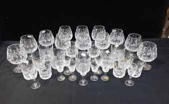 A QUANTITY OF WATERFORD CRYSTAL BRAND, WATER, WHISKY AND LIQUEUR GLASSES