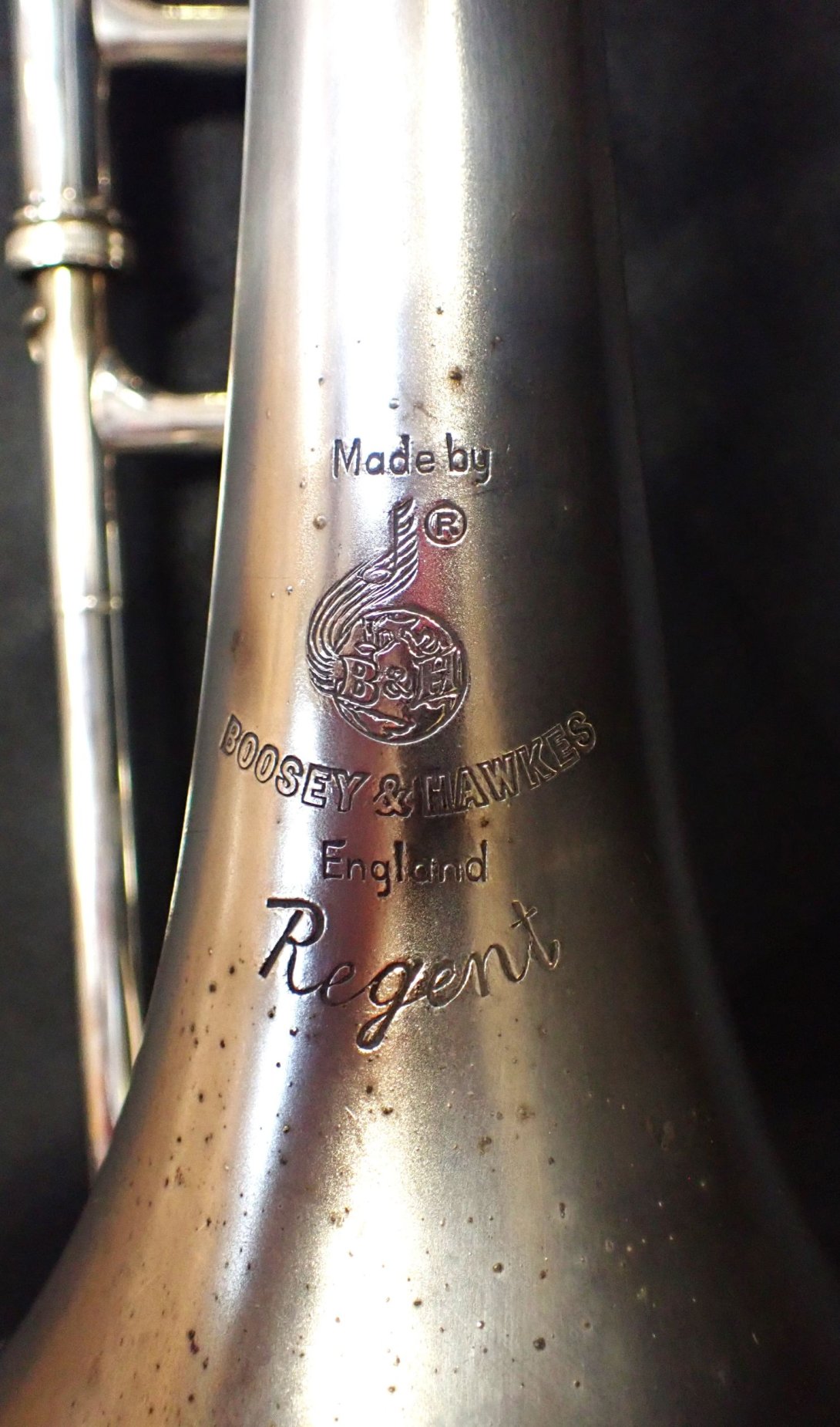 A BOOSEY & HAWKES SILVER COLOURED 'REGENT' TROMBONE - Image 4 of 4