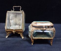 TWO 19TH CENTURY FRENCH PALAIS ROYALE STYLE CASKETS