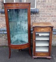 A LATE VICTORIAN ROSEWOOD AND MARQUETRY MUSIC CABINET