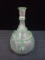 A VENETIAN STYLE GLASS DECANTER