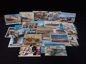 A COLLECTION OF MARITIME AND AVIATION POSTCARDS