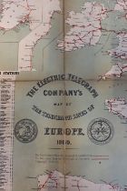 A DAY & SON LITHOGRAPH FOLDING MAP, 'THE ELECTRIC TELEGRAPH COMPANY'S MAP OF THE TELEGRAPH LINES OF
