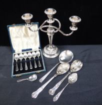 A PAIR OF SILVER-PLATED FRUIT SERVERS