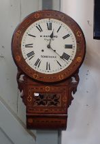 AN AMERICAN MARQUETRY-CASED DROP-DIAL CLOCK