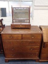 A 19TH CENTURY OAK CHEST OF DRAWERS