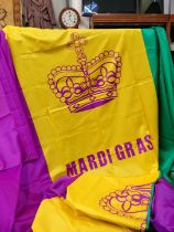 2 LARGE MARDI GRAS FLAGS