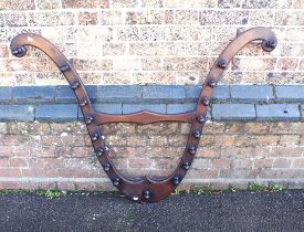 A VICTORIAN OAK RACK (FOR STICKS? WHIPS?)