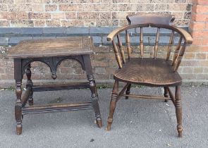 A BEECH AND ELM CAPTAIN'S CHAIR