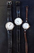 ANGLO SWISS WATCH CO: A GENTLEMAN'S SILVER CASE TRENCH WATCH