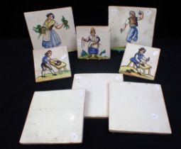 A GROUP OF FRENCH FAIENCE TILES