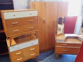 AN E. GOMME 'G-PLAN' MID-CENTURY BEDROOM SUITE