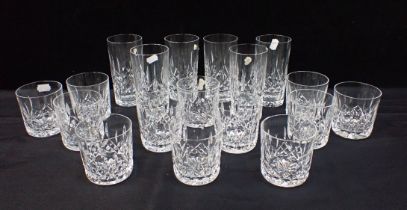 WATERFORD: 'LISMORE' WHISKY AND TALL TUMBLERS