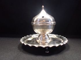 A MAPPIN & WEBB SILVER POT-POURRI OR CENSER