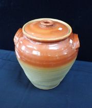 A LARGE VICTORIAN EARTHENWARE BREAD CROCK