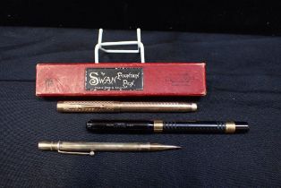 A MABIE TODD & Co 'SWAN' GOLD-PLATED PEN