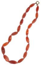 A CARNELIAN BEAD NECKLACE