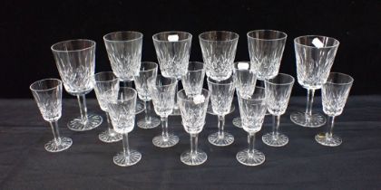 WATERFORD: 'LISMORE' LARGE WINE AND SHERRY/PORT GLASSES