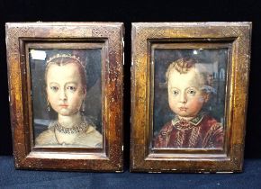 AFTER AGNOLO BRONZINO (1503-1572) A pair of portraits of Medici children