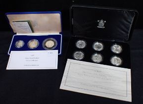 ROYAL MINT 2007 BRITANNIA 20TH ANNIVERSARY SILVER PROOF ONE POUND COIN SET