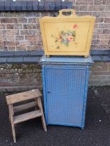 A BLUE LLOYD LOOM STYLE CUPBOARD