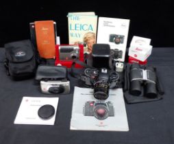 A LEICA R4 CAMERA WITH LEITZ CANADA SUMMICRON -R LENS