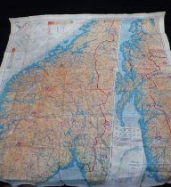 A SILK 'ESCAPE' MAP; NORWAY/SWEDEN