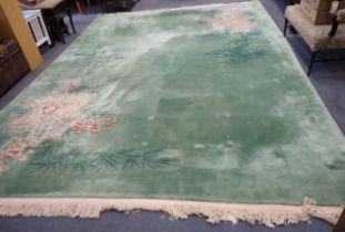 LARGE GREEN CHINESE RUG