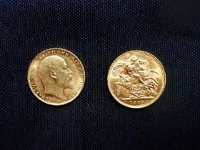 TWO 1903 EDWARD VII GOLD SOVEREIGNS
