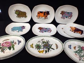 SEVEN RETRO 'BEEFEATER' STEAK AND GRILL SET PLATES