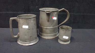 A 19TH CENTURY PEWTER BEAKER