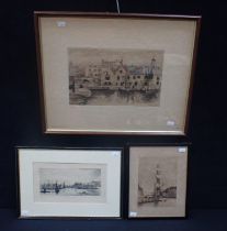 WILL PYE: 'A BIT OF OLD WEYMOUTH', ETCHING