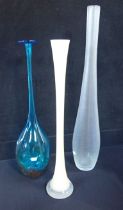 THREE ART GLASS VASES