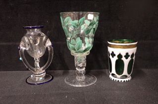 A BOHEMIAN OVERLAY GLASS BEAKER