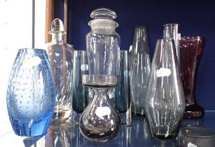 A COLLECTION OF RETRO MID-CENTURY ART GLASS