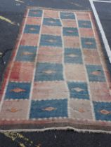 AN AFGHAN LABIJAR FLATWEAVE RUG