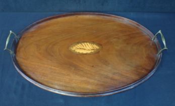 A GEORGE III STYLE OVAL TRAY