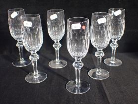 SIX WATERFORD 'CURRAGHMOR' PATTERN WHITE WINE GLASSES