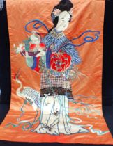 AN EMBROIDERED CHINESE SILK PANEL