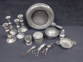 A COLLECTION OF OLD PEWTER