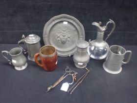 A PEWTER TANKARD, 'SCRATCH RACE, UNIV. COLL. 1863'