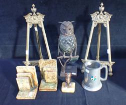 A PAIR OF RENAISSANCE STYLE BRASS EASELS