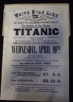 'TITANIC' INTEREST: A WHITE STAR LINE ADVERTISING POSTER **