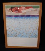 DAVID HOCKNEY; 'SUNBATHER' FRAMED PRINT