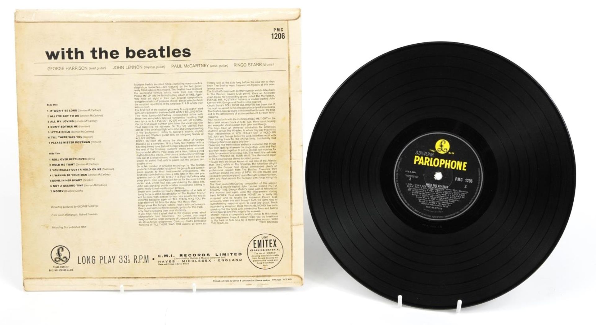 Beatles With the Beatles vinyl LP record, mono Parlophone PMC 1206 - Bild 2 aus 2