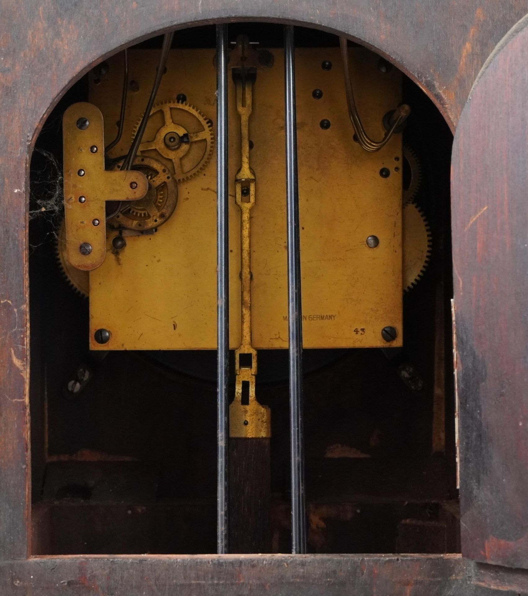 Oak Westminster chiming longcase clock, the silvered dial with Arabic numerals, 137cm high - Image 3 of 3