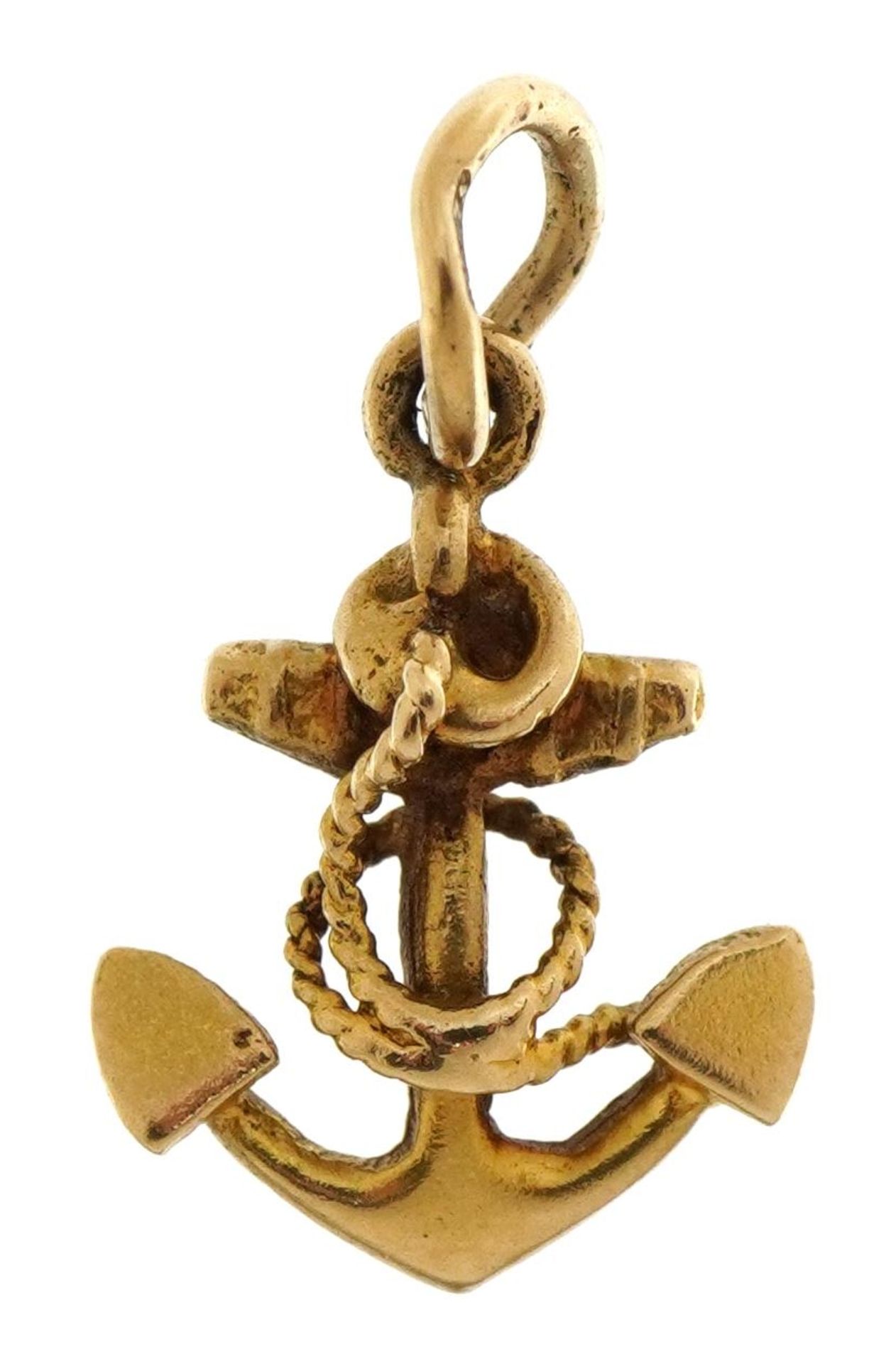 9ct gold anchor charm, 1.4cm high, 0.7g